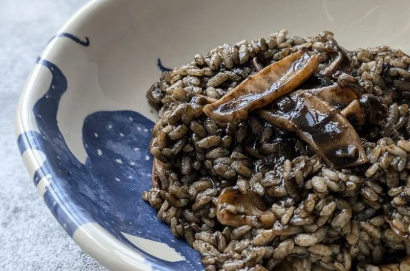 Risotto al nero di seppia (squid ink risotto)