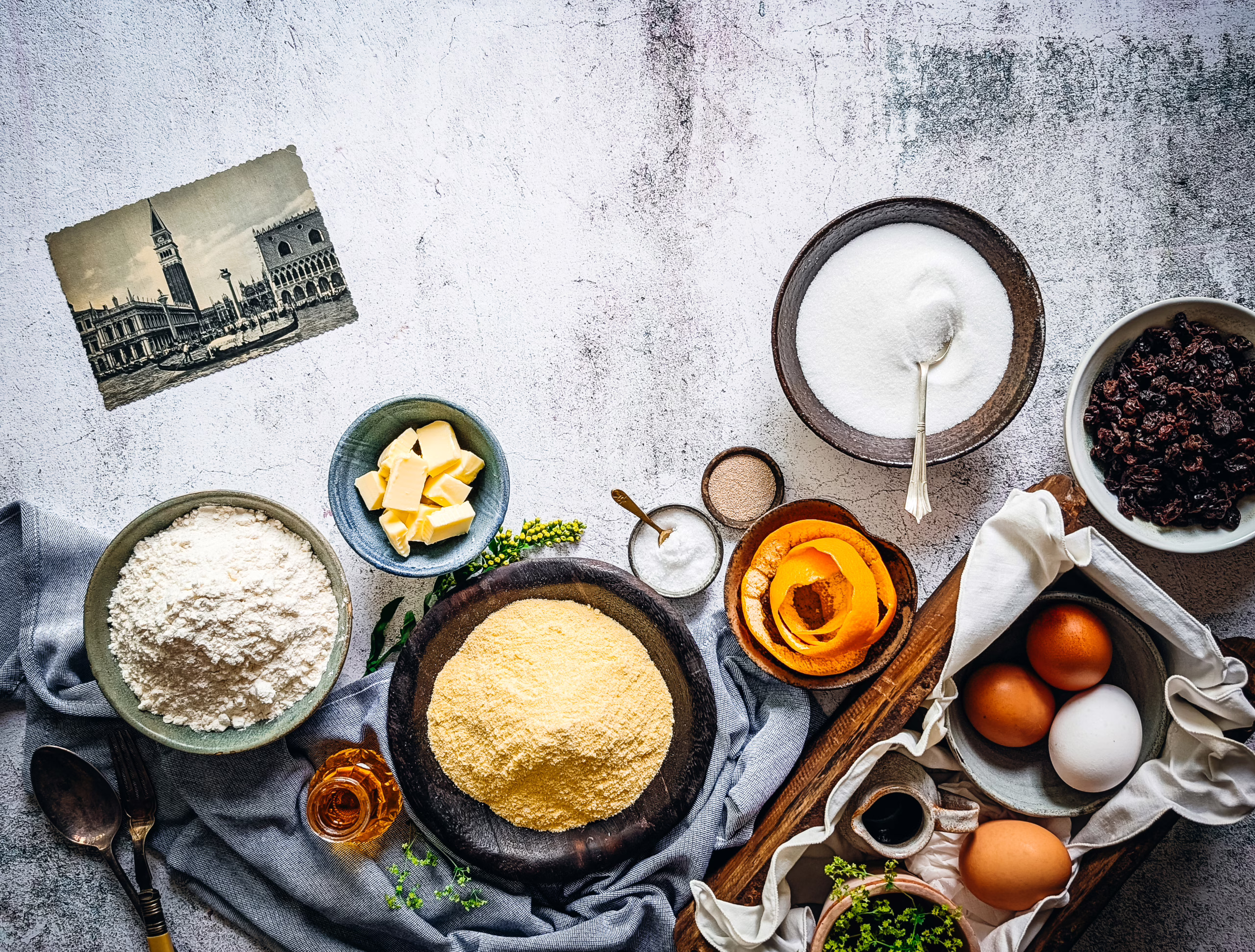 Zaeti ingredients on a table